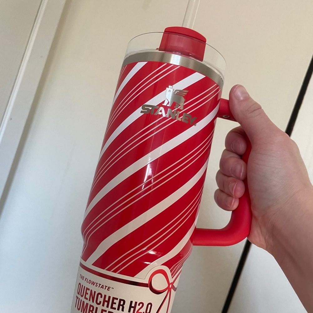 Stanley Candy Cane Twist Holiday Red and White Striped 30oz Tumbler